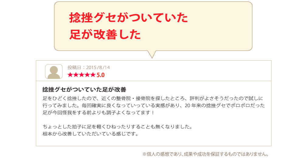 お喜びの声